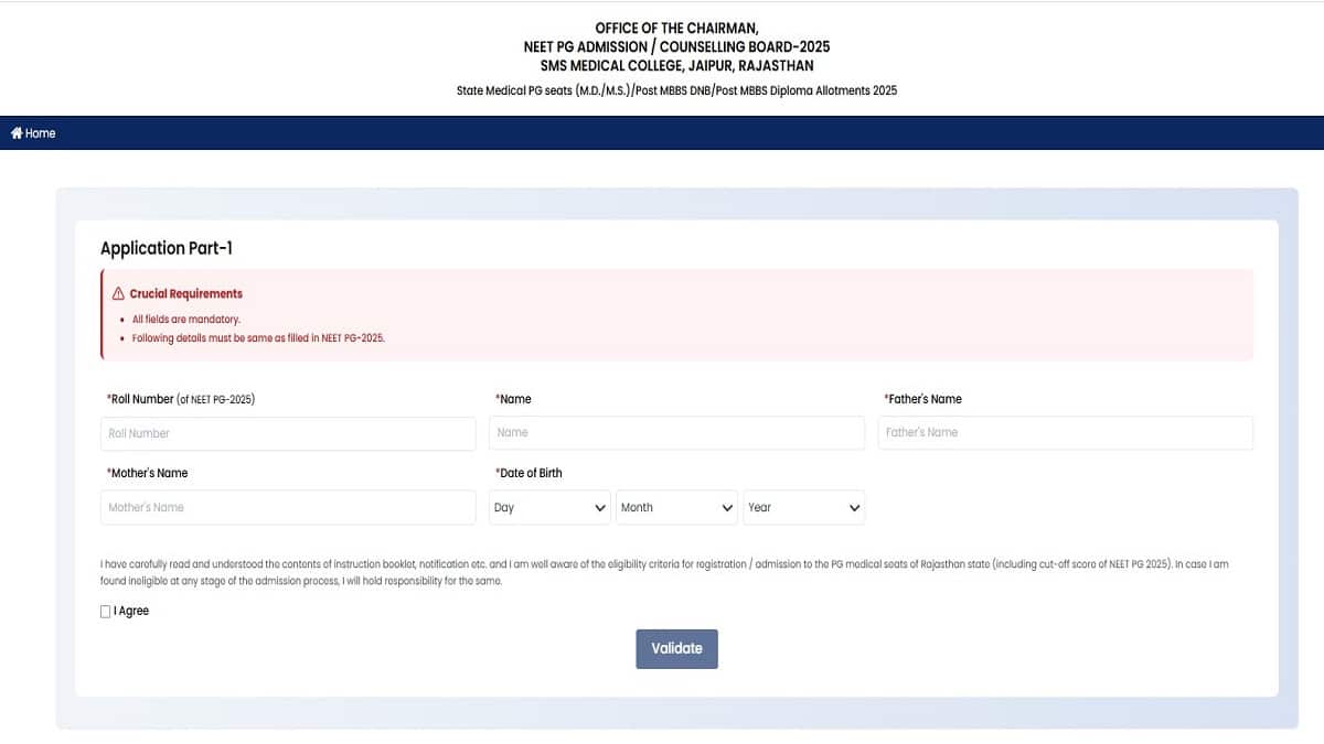 Rajasthan NEET PG 2025 counselling dates revised. (Image source: rajpgneet2025.in)