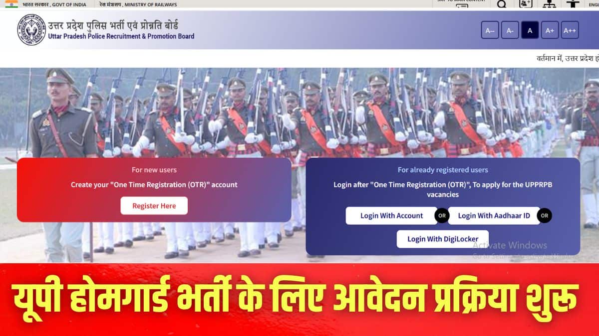 यूपी होमगार्ड भर्ती 2025 के लिए आवेदन आज से आधिकारिक वेबसाइट uppbpb.gov.in पर शुरू हो गए हैं। (इमेज-आधिकारिक वेबसाइट)