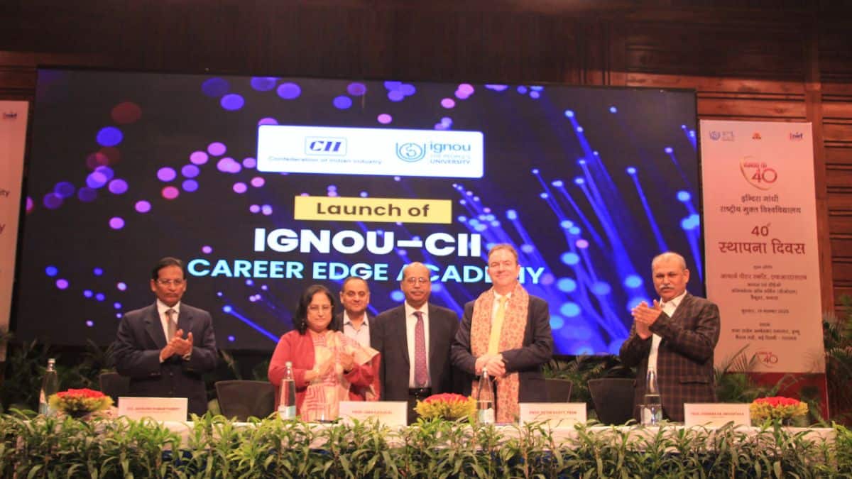 इग्नू ने अपने 40वें फाउंडेशन डे के मौके पर सीआईआई करियर एज एकेडमी लॉन्च की। (इमेज-आधिकारिक)