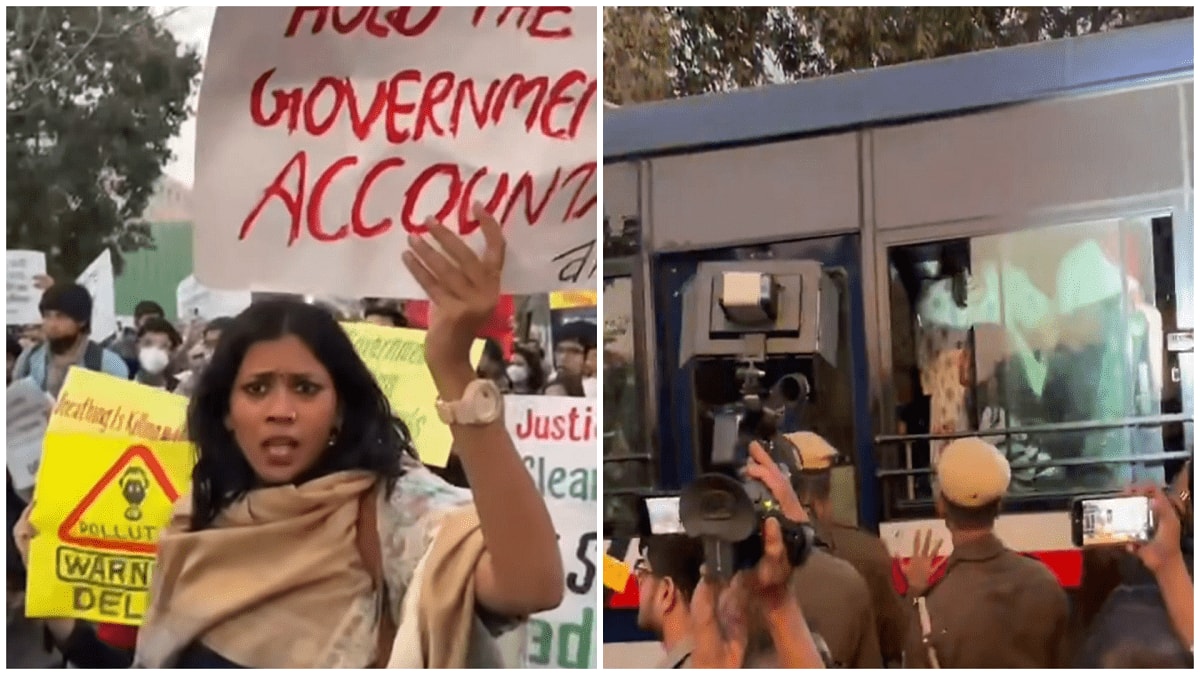 Soon after the protest began today, several students and Delhi residents were “brutally” detained by Delhi Police, AISA said. (Image: X/ AISA DU)
