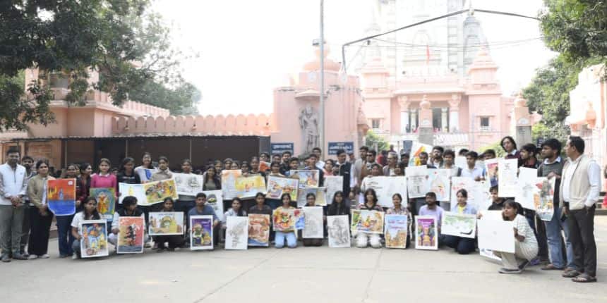 बीएचयू पोस्टर मेकिंग प्रतियोगिता 2025 में 150 से अधिक छात्रों ने भाग लिया। (स्त्रोत-पीआईबी)