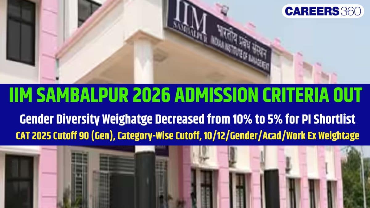 IIM Sambalpur Selection Criteria 2026 (OUT): CAT Cutoff 90, Gender Diversity Weightage Reduced