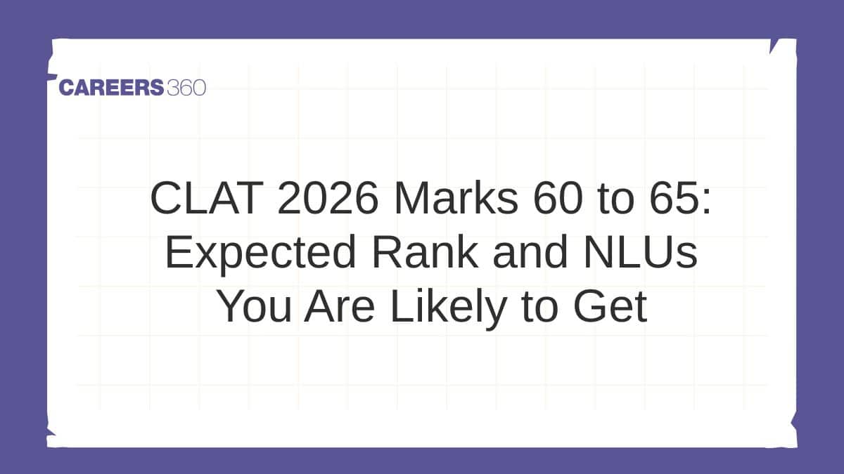 CLAT 2026 Marks 60 to 65: Expected Rank and NLUs You Are Likely to Get