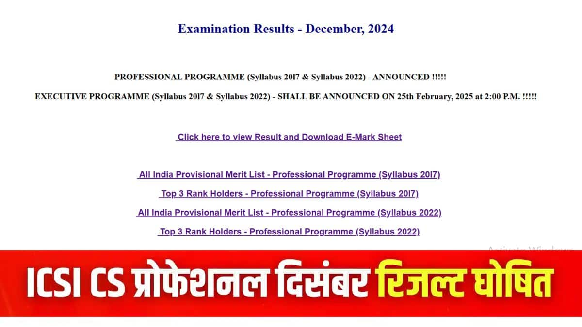 आईसीएसआई ने प्रोफेशनल प्रोग्राम के लिए दिसंबर 2024 परीक्षा 21 से 30 दिसंबर 2024 तक आयोजित की। (इमेज-आधिकारिक वेबसाइट)