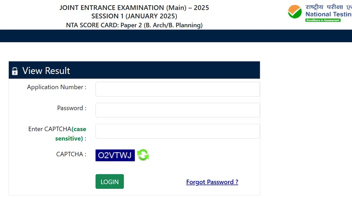 JEE Main B Arch result 2025 out.