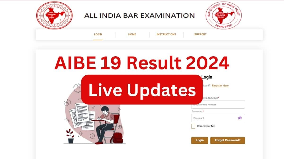 AIBE 19 Result 2024 (Live Updates): AIBE XIX result likely to be out on March 20 at allindiabarexamination.com