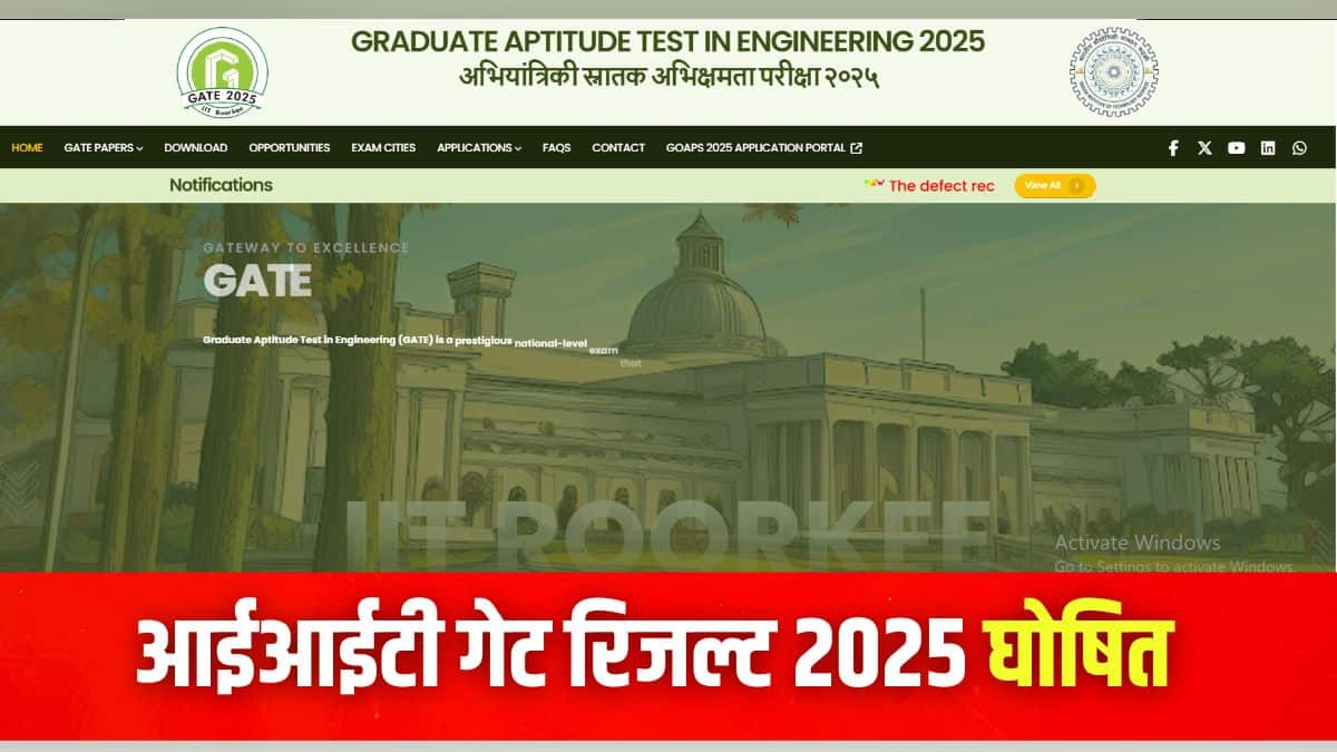 आईआईटी रुड़की ने 1, 2, 15 और 16 फरवरी, 2025 को गेट परीक्षा आयोजित की। (इमेज-आधिकारिक वेबसाइट)