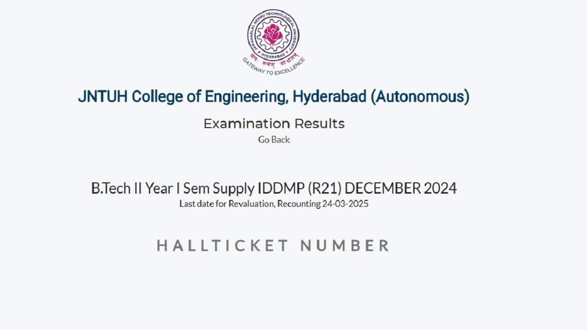 Students can check the results for BTech II year 1st semester at jntuh.ac.in. (Image source: Official website)