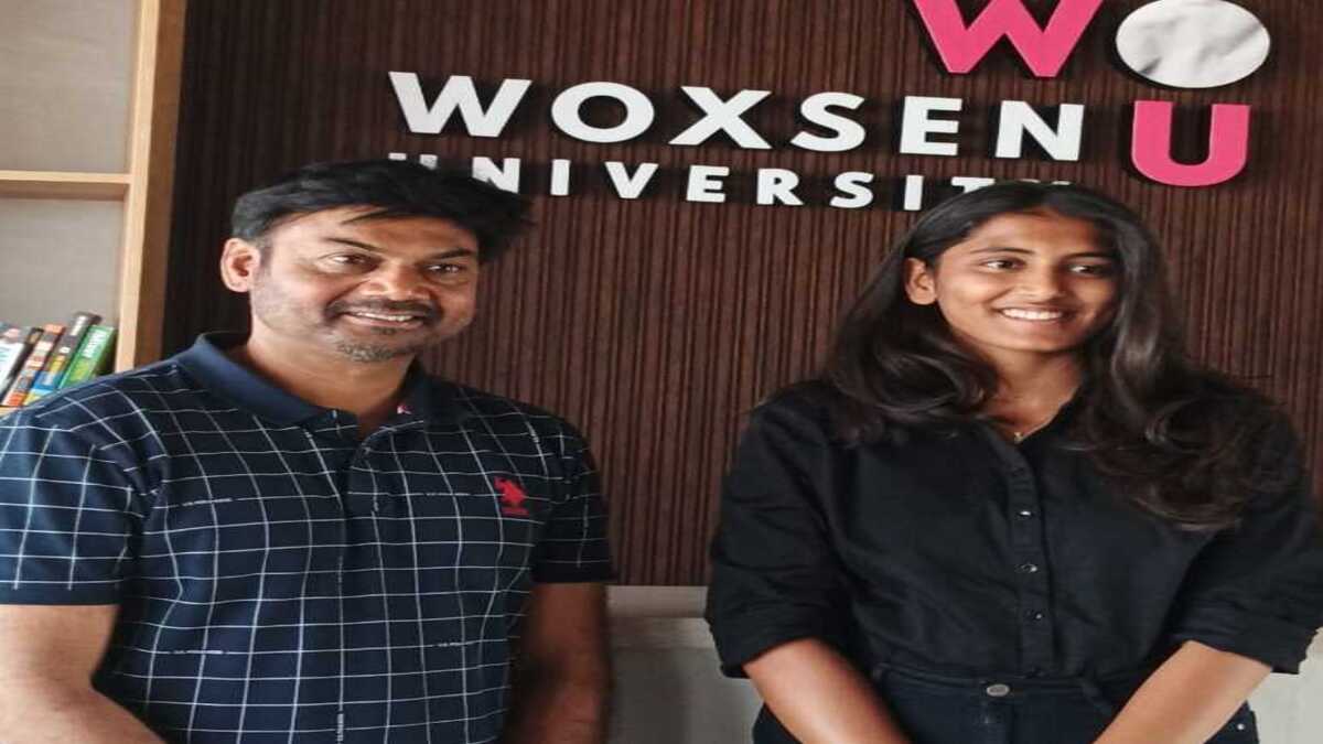 Former Indian cricketer and former BCCI chief selector MSK Prasad's visits Woxsen University. (Image: Woxsen University)