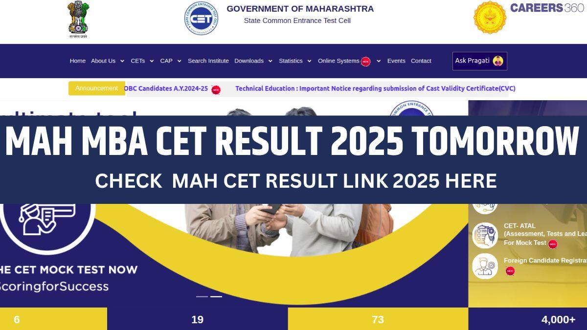 MH MBA CET Result 2025 Tomorrow:  MHT CET MBA Score Card Link @ cetcell.mahacet.org Result