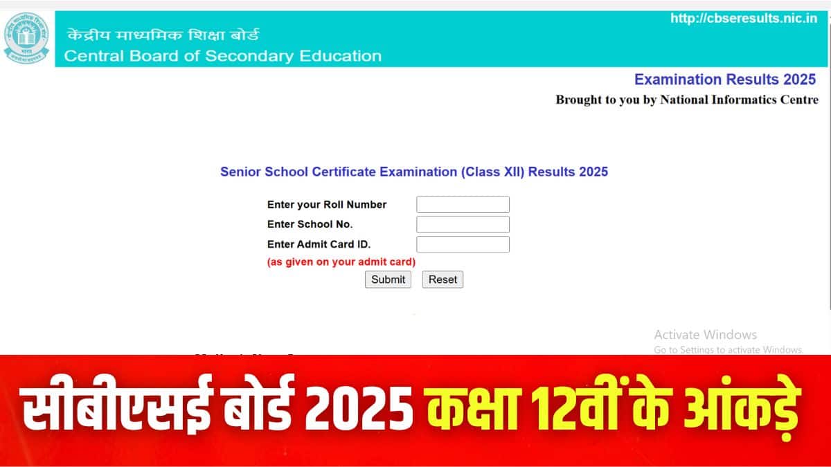 सीबीएसई बोर्ड 12वीं रिजल्ट लिंक आधिकारिक वेबसाइट cbseresults.nic.in पर एक्टिव है। (इमेज-आधिकारिक वेबसाइट)