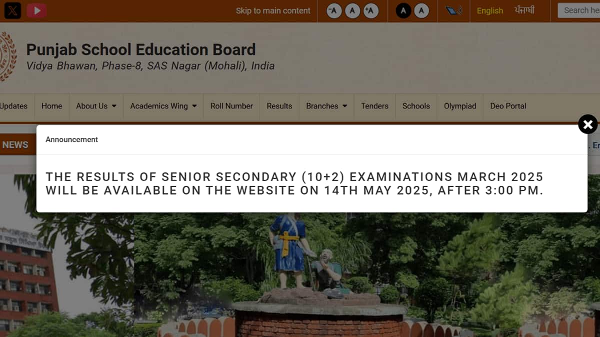Punjab Board 12th result 2025 tomorrow after 3 pm on pseb.ac.in.