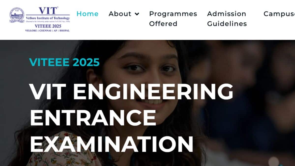 संस्थान ने 20 से 27 अप्रैल तक दो पालियों में वीआईटीईईई 2025 परीक्षा आयोजित की थी। (आधिकारिक वेबसाइट)