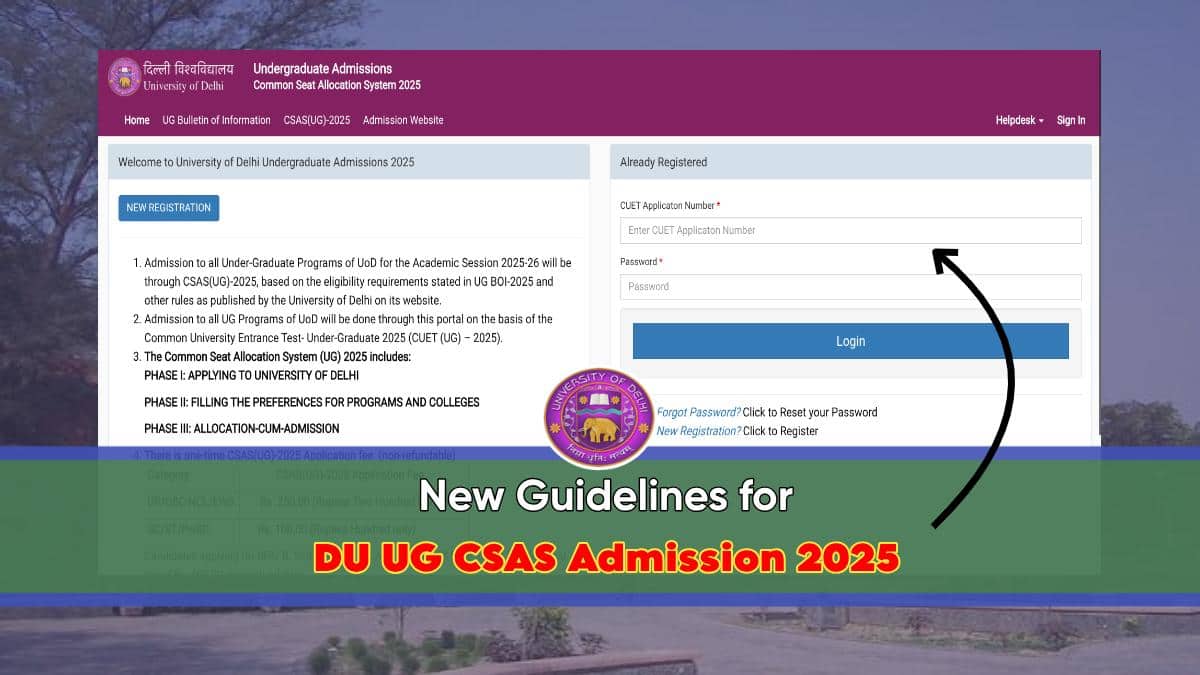 New Guidelines for DU UG Admission 2025, New Changes, Admission Process