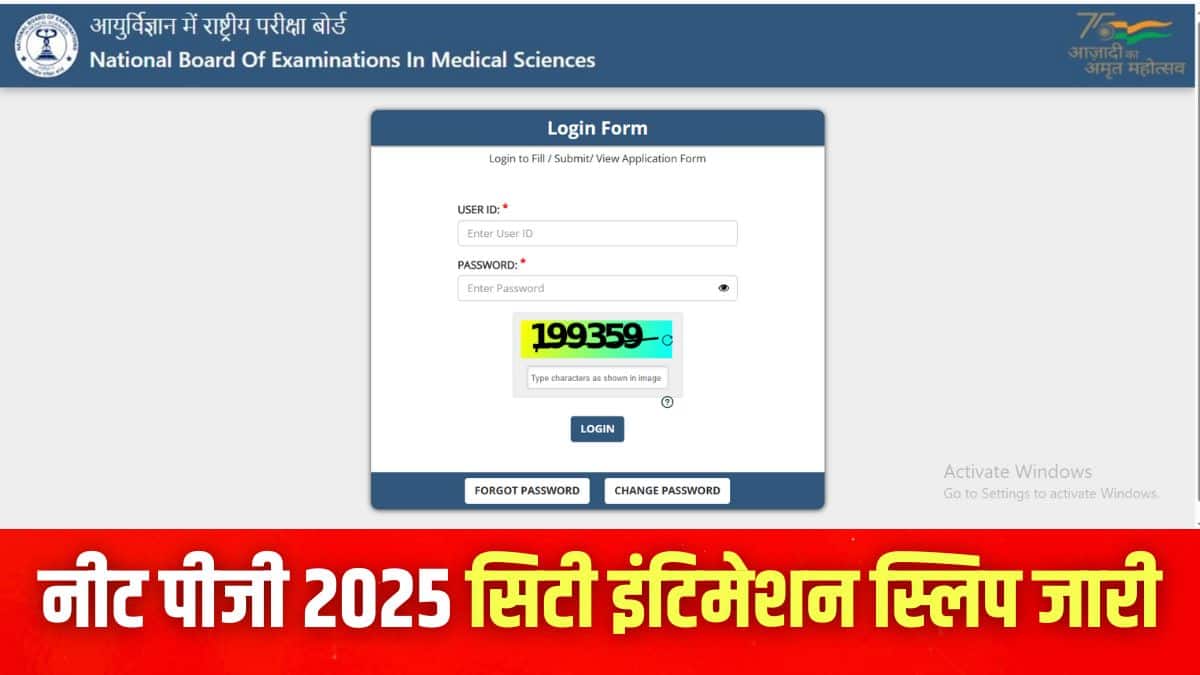 नीट पीजी सिटी स्लिप 2025 डाउनलोड करने की प्रक्रिया इस लेख में आगे दी गई है। (इमेज-आधिकारिक वेबसाइट)