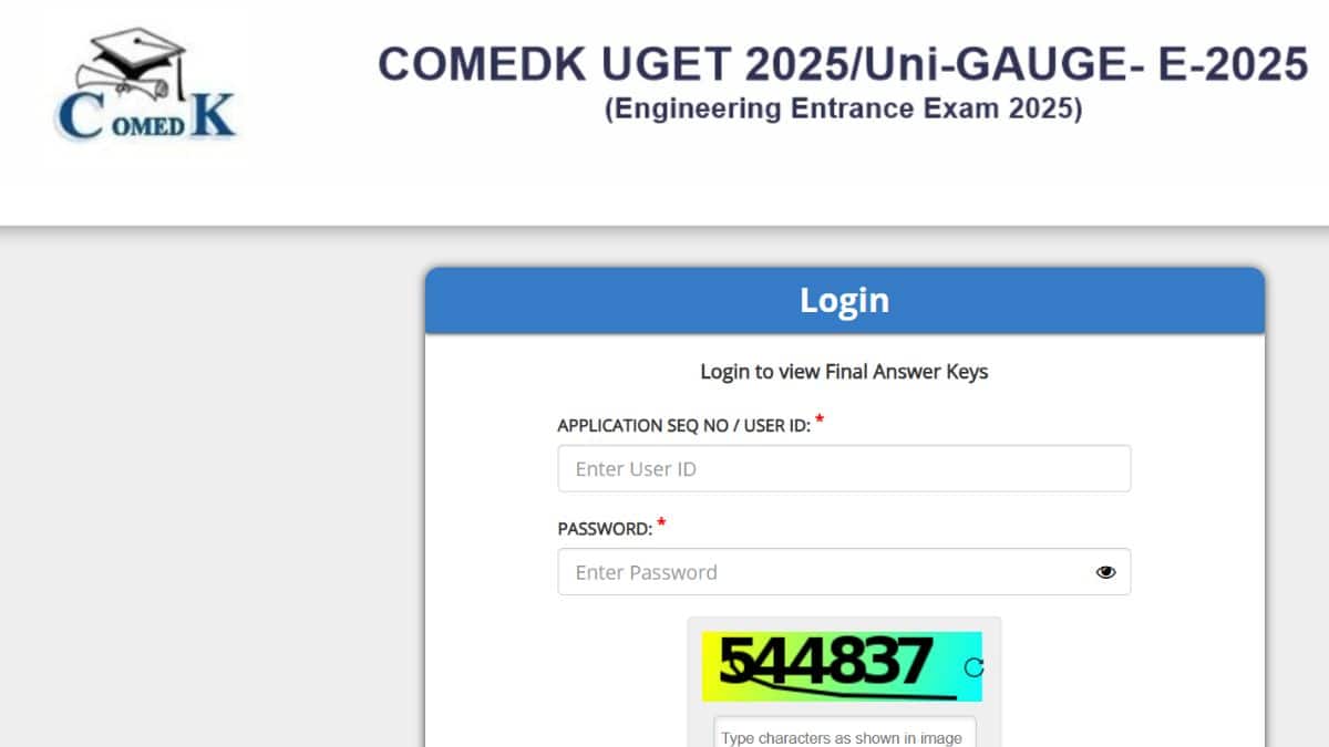 COMEDK UGET 2025 10 और 25 मई, 2025 को आयोजित किया गया था। (आधिकारिक वेबसाइट)