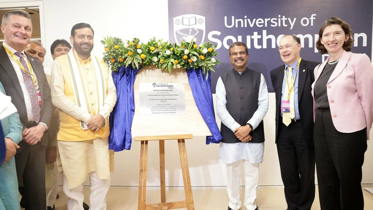 University of Southampton Delhi campus set up in Gurugram; Dharmendra Pradhan inaugurates. (Image: Dharmendra Pradhan/official Facebook account)