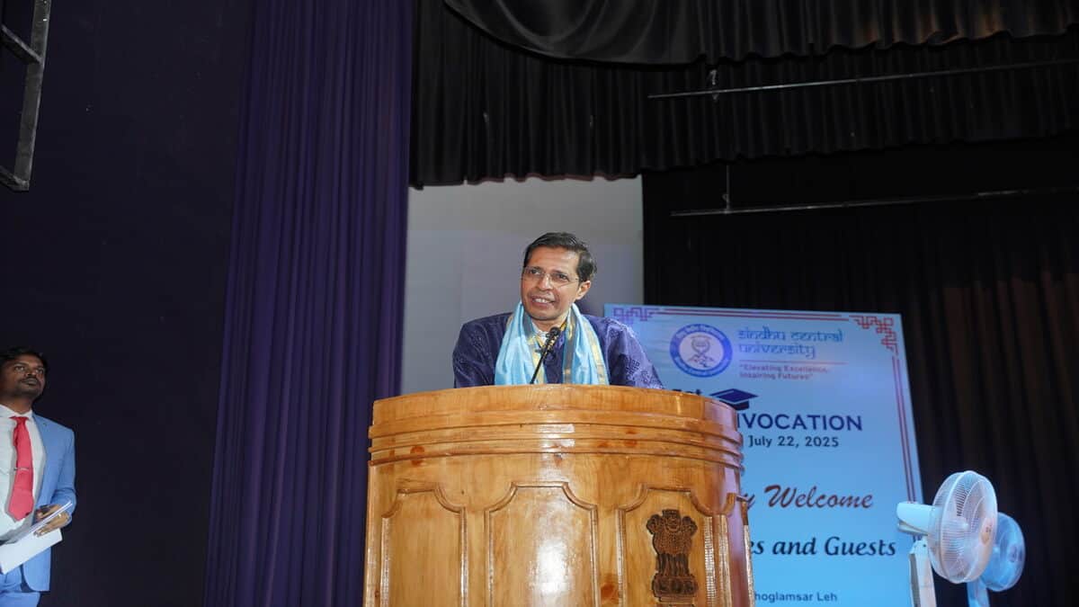 At the first convocation, degrees were awarded to fourteen students, with two securing PhD admissions at IIT Delhi and IIT Jammu. (Image: Official Press Release)