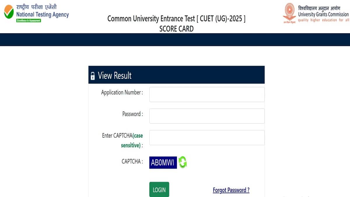 CUET UG 2025 scorecard download link 2025. (Image: demo.nta.nic.in)