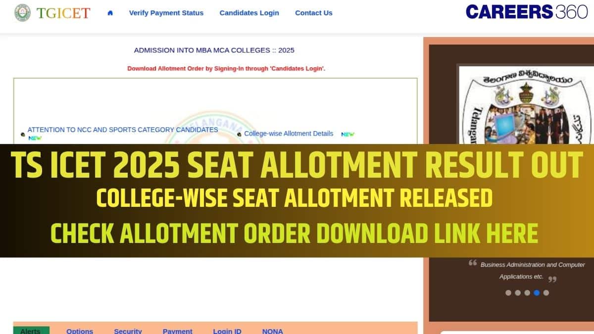 TS ICET Seat Allotment Result 2025 Released: Download Allotment Order at tgicet.nic.in