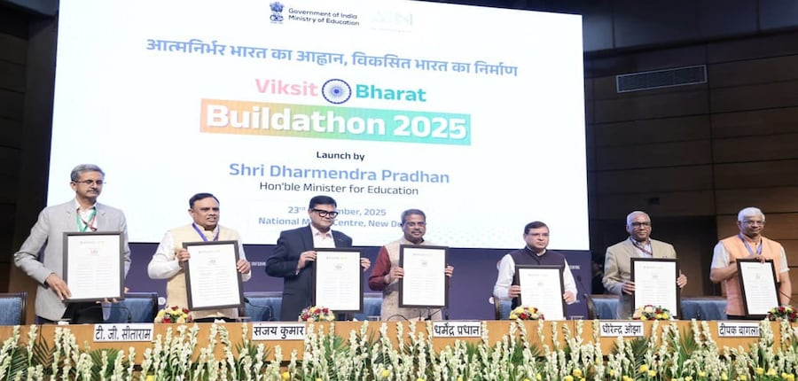 Dharmendra Pradhan launches buildathon for school students. (Image: Dharmendra Pradhan/official X account)