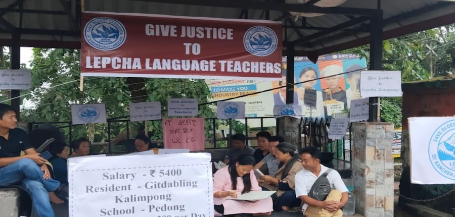 West Bengal: Unpaid for months, Lepcha teachers protest in Kalimpong (Image: Special Arrangement)