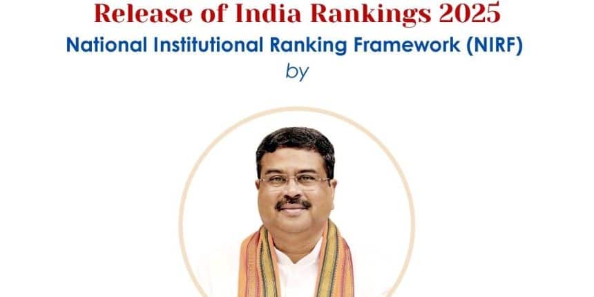 केंद्रीय शिक्षा मंत्री धर्मेंद्र प्रधान द्वारा एनआईआरएफ रैंकिंग के 10वें संस्करण का विमोचन कर दिया गया है। (स्त्रोत- एक्स/MoE)