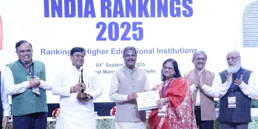 एनआईआरएफ 2025 रैंकिंग ओपन यूनिवर्सिटी कैटेगरी में तीन मुक्त विश्वविद्यालयों को शामिल किया गया है। (स्त्रोत-प्रेस रिलीज)