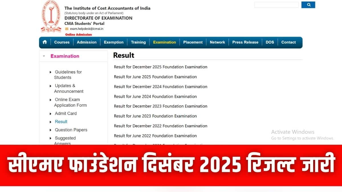 ICMAI December Result 2025: सीएमए फाउंडेशन रिजल्ट icmai.in पर घोषित, विधान छाबड़ा टॉपर, मेरिट लिस्ट जारी