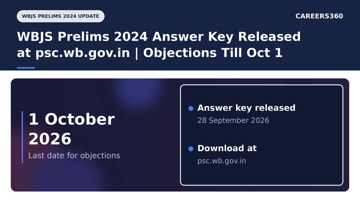 WBJS Prelims 2024 Answer Key Released at psc.wb.gov.in; Objection Window Ends October 1