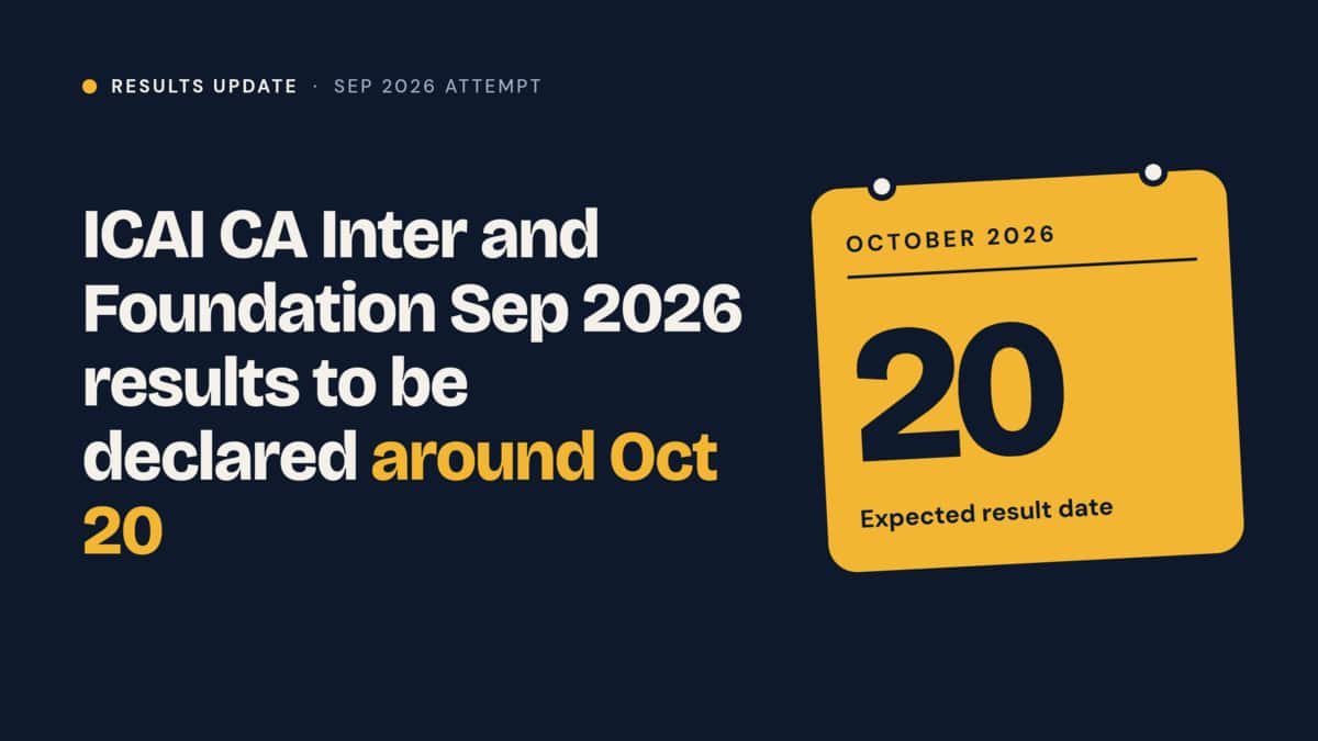 CA Inter and Foundation Sep 2026 results to be declared around Oct 20