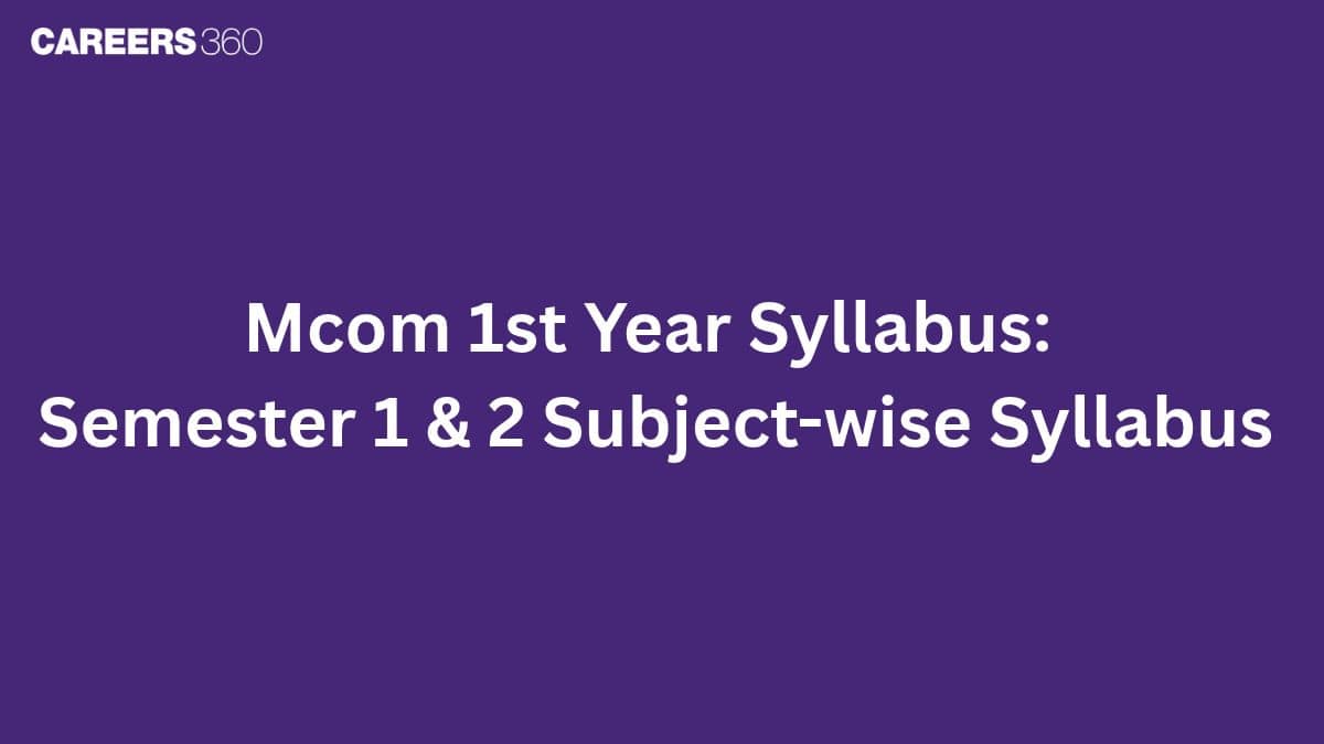 Mcom 1st Year Syllabus: Semester 1 & 2 Subject-wise Syllabus