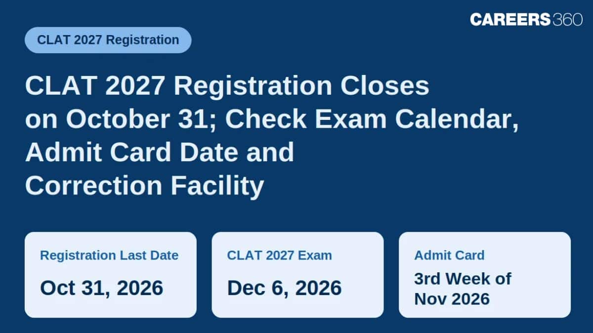CLAT 2027 Registration Closes on October 31; Check Exam Calendar, Admit Card Date and Correction Facility