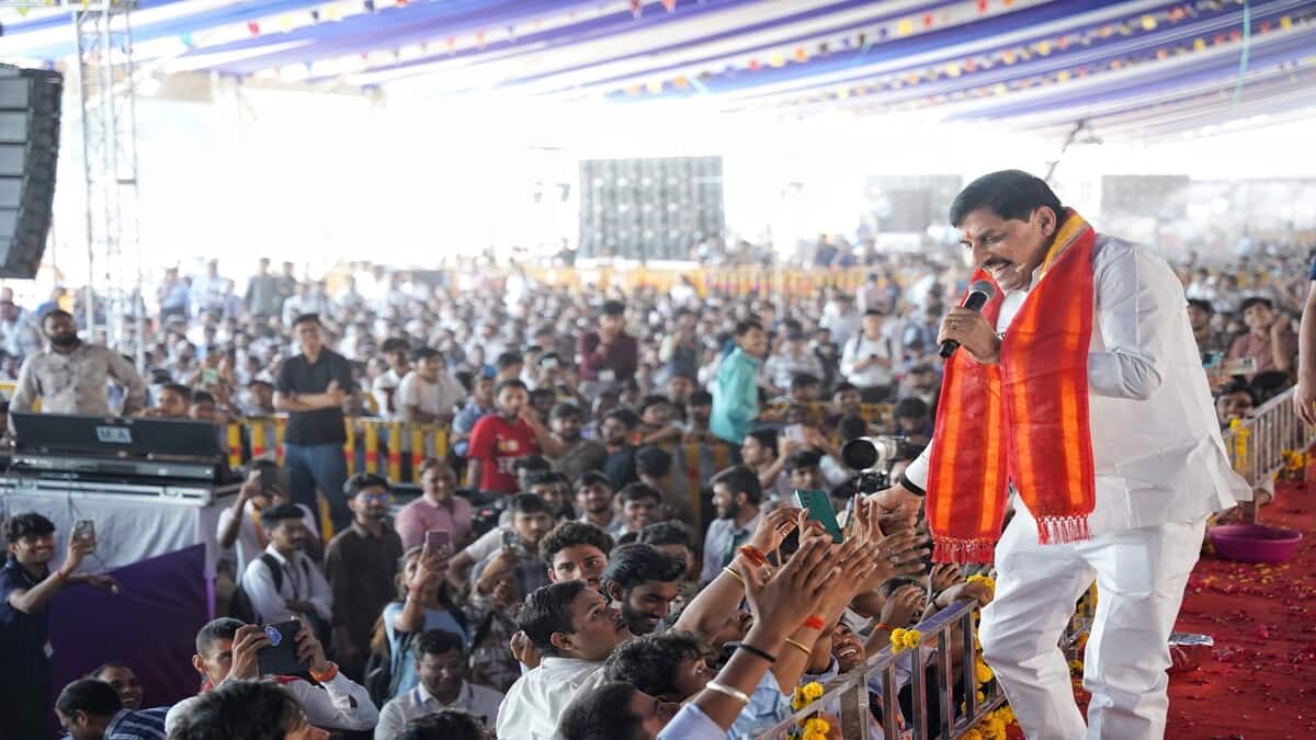 The monthly scholarship for research scholars will increase from Rs 16,000 to Rs 25,000 and the government colleges will get AI and advanced computing labs, CM Yadav said. (image source; MP CM Mohan yadav's official X account)
