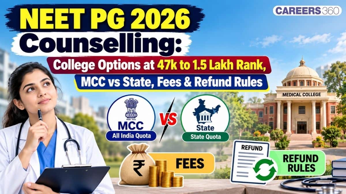 NEET PG 2026: College Options at 47K to 1.5 Lakh Rank, MCC vs State, Fees & Refund Rules