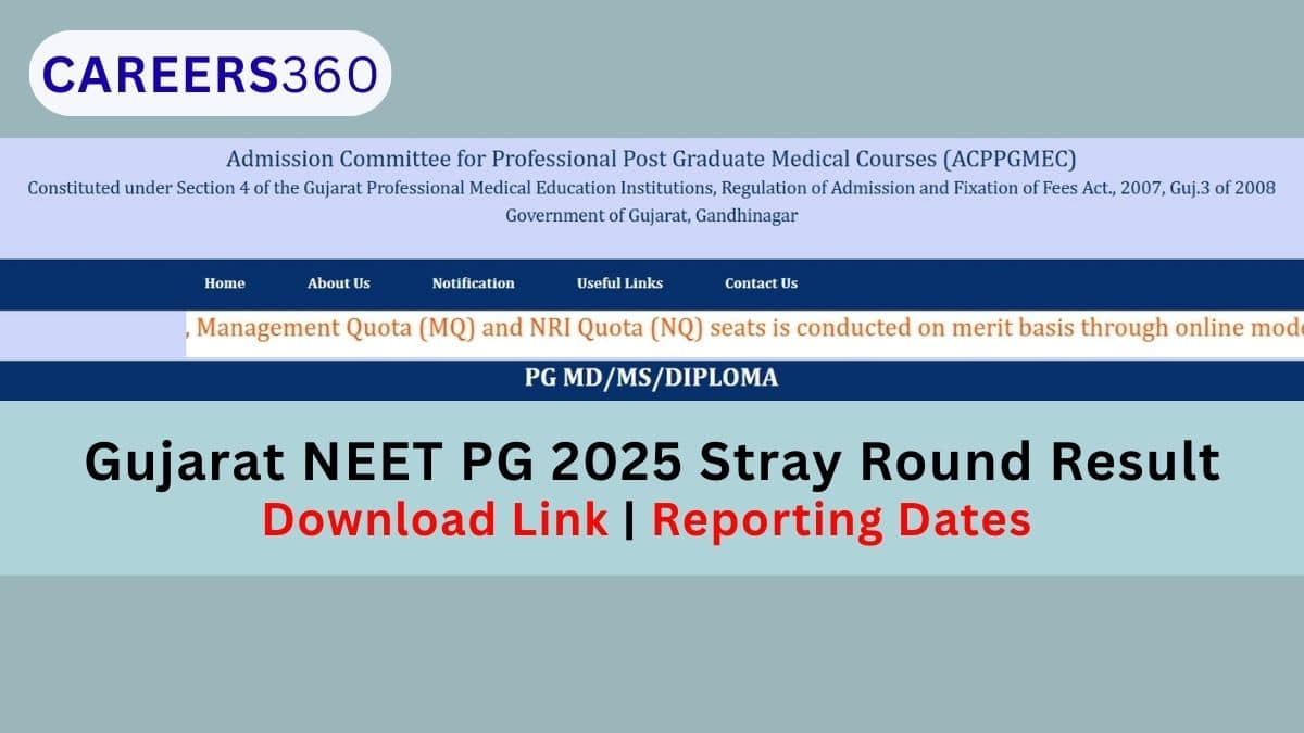 Gujarat NEET PG 2025 Stray Round Result (Soon): How to Check, Process