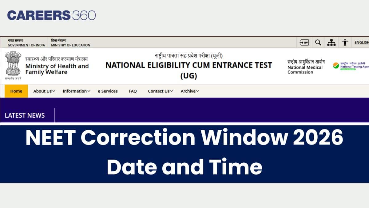 NEET Correction Window 2026 Date and Time Announced