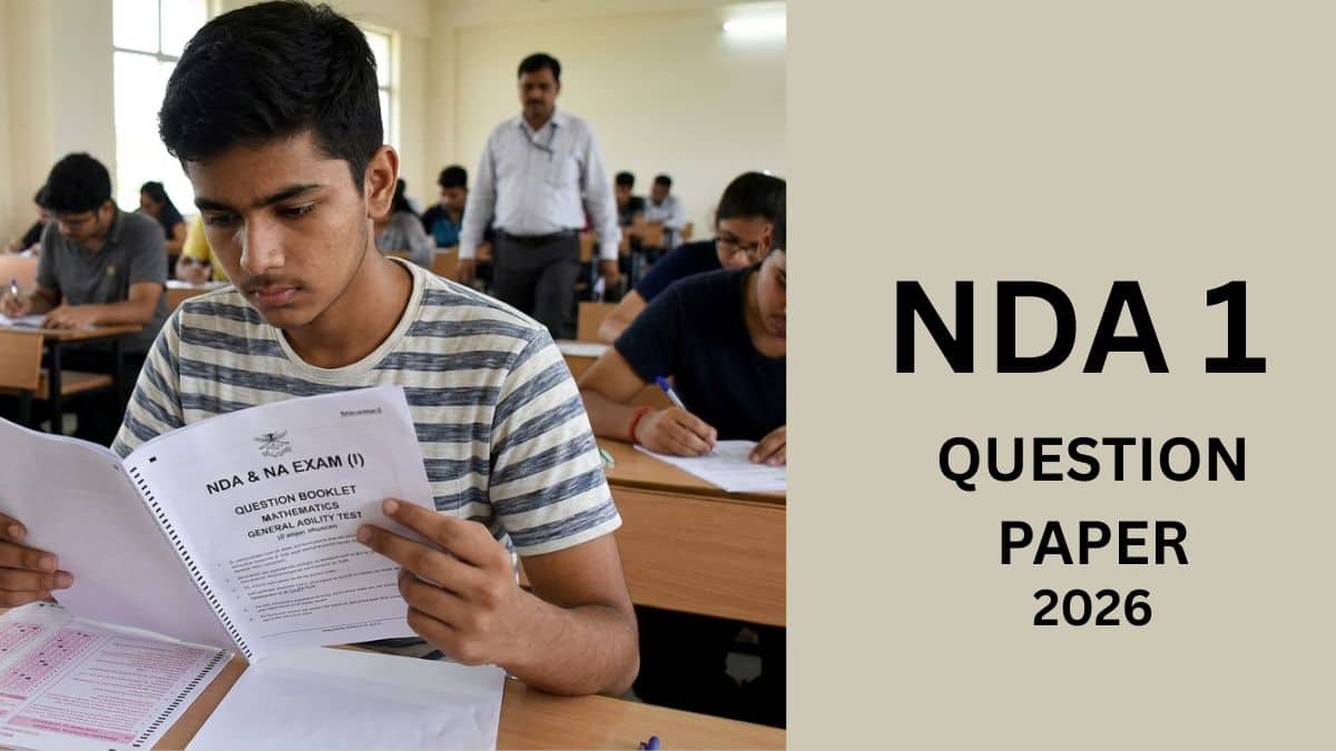NDA 1 Question paper 2026 - Download Math & GAT Question Paper PDF