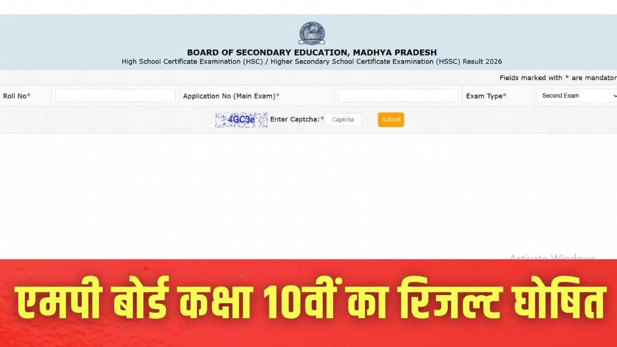 एमपी बोर्ड कक्षा 10वीं की परीक्षा 13 फरवरी से 6 मार्च तक आयोजित की गई। (इमेज-आधिकारिक वेबसाइट)