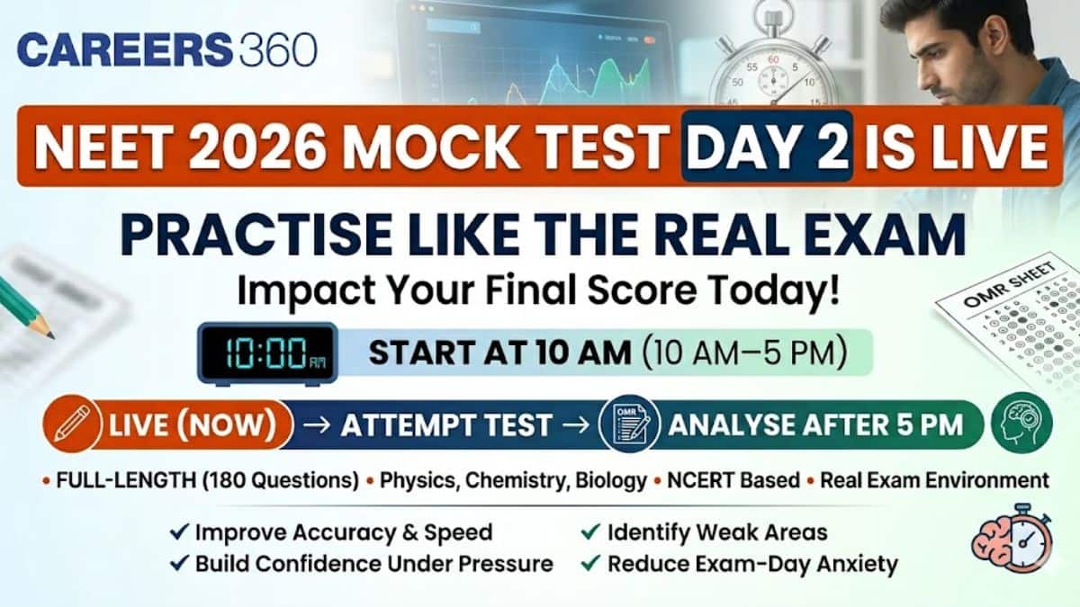 NEET 2026 Mock Test Day 2 (10 AM–5 PM): Full Paper, Answer Key & Detailed Solutions (Attempt Now)