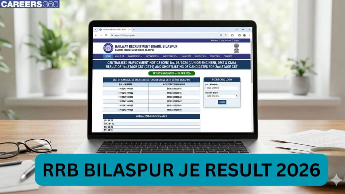 RRB Bilaspur JE Result 2026 - Download Junior Engineer Result & Merit List