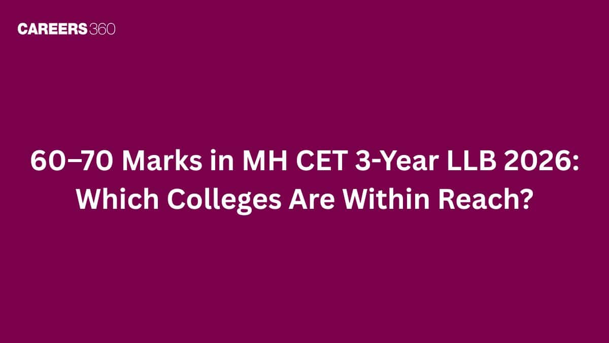 60–70 Marks in MH CET 3-Year LLB 2026: Which Colleges Are Within Reach?