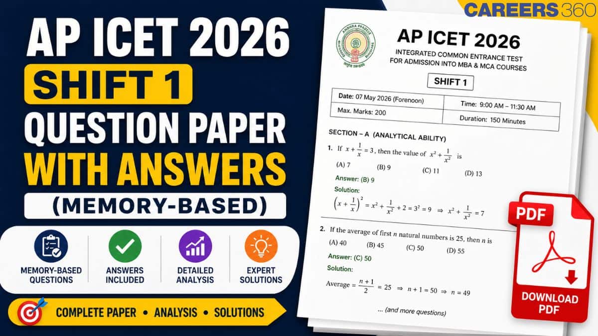 AP ICET 2026 Shift 1 Question Paper with Answers (Memory-Based) - Download PDF, Analysis & Solutions