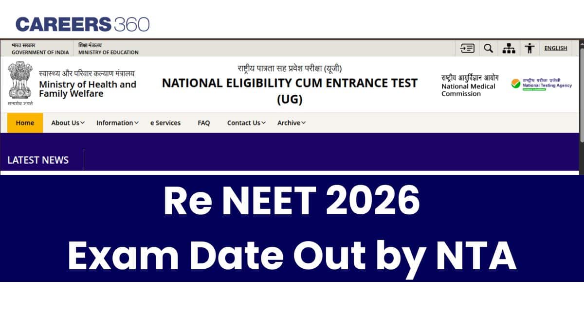 Re-NEET 2026 Exam Date Out by NTA at neet.nta.nic.in