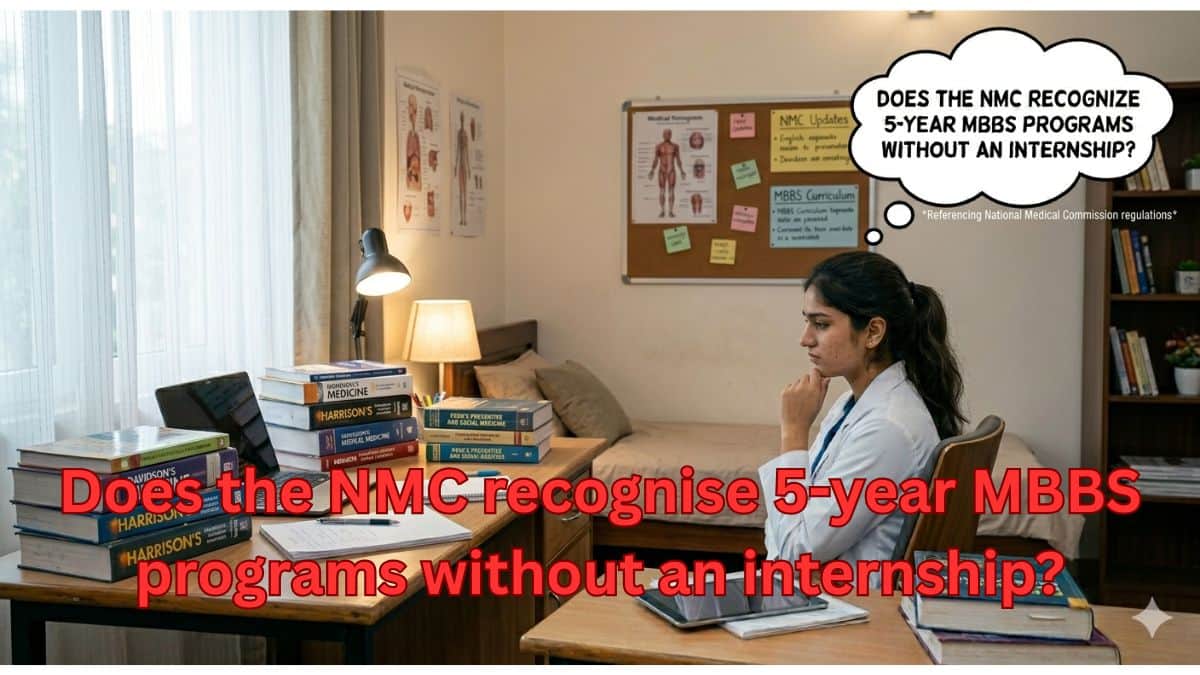 Does the NMC recognise 5-year MBBS programs without an internship?