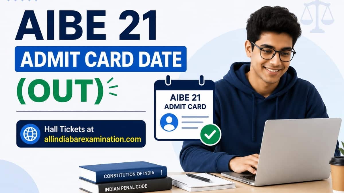 AIBE 21 Admit Card Date (OUT), Hall Tickets at allindiabarexamination.com
