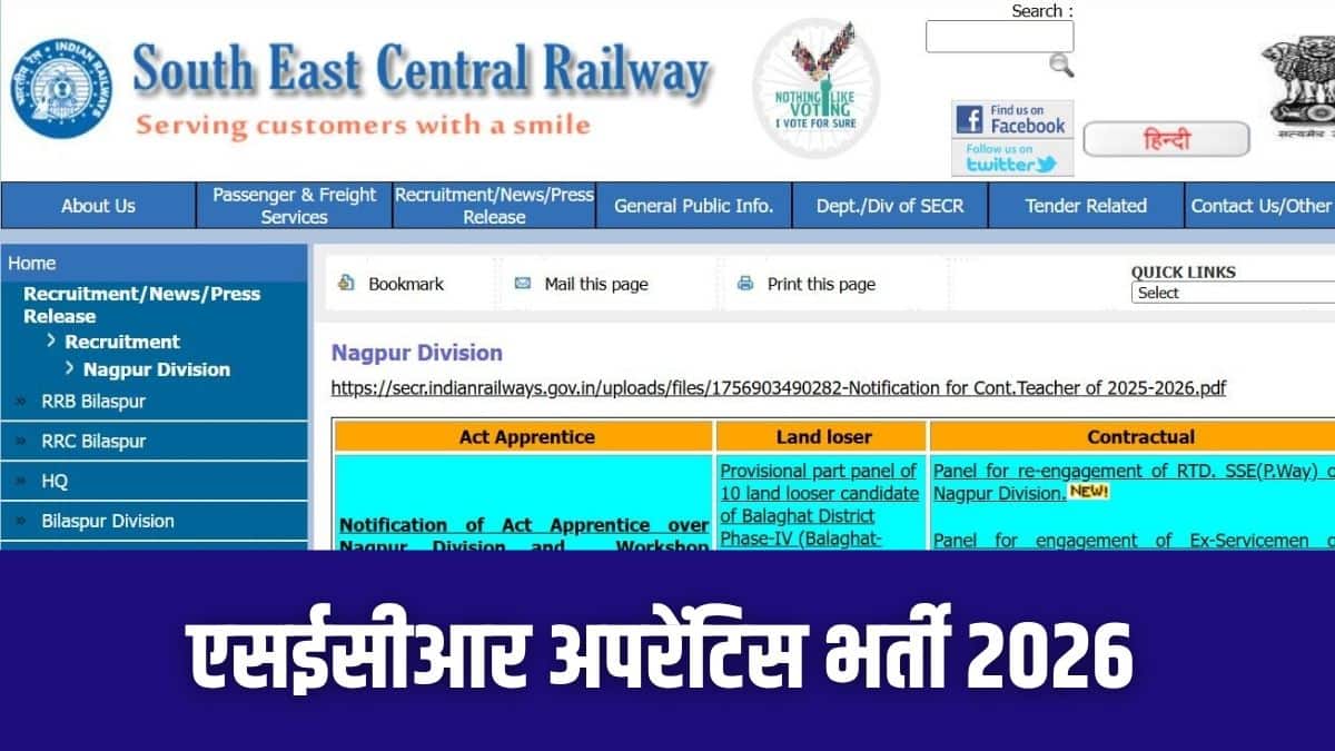 अभ्यर्थियों का चयन बिना किसी परीक्षा के, सीधे मैट्रिक और आईटीआई में प्राप्त अंकों की मेरिट सूची के आधार पर किया जाएगा। (आधिकारिक वेबसाइट)