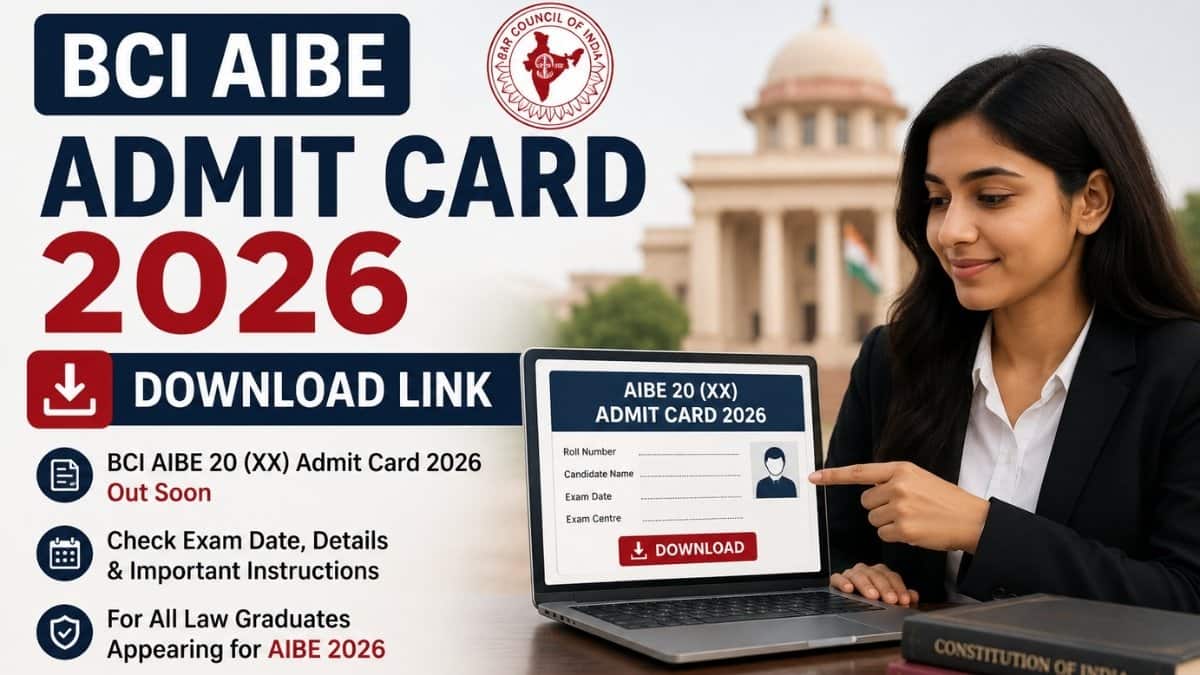 AIBE Admit Card 2026 Download Link: AIBE 21 Hall Ticket Direct Link at allindiabarexamination.com