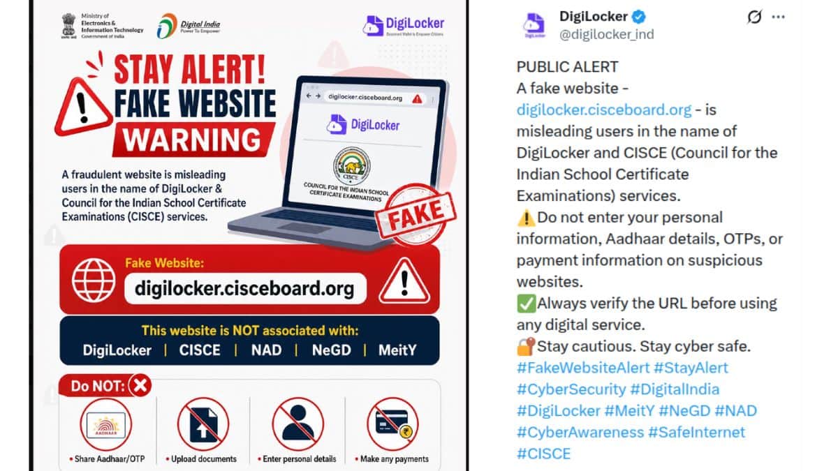 Fake website posing as CISCE-DigiLocker service under government scanner (Image: X/@digilocker_ind)