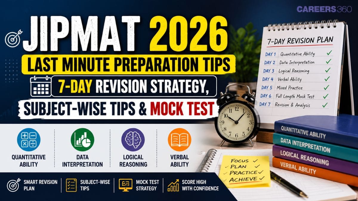 JIPMAT 2026 Last Minute Preparation Tips: 7-Day Revision Strategy, Subject-Wise Tips & Mock Test